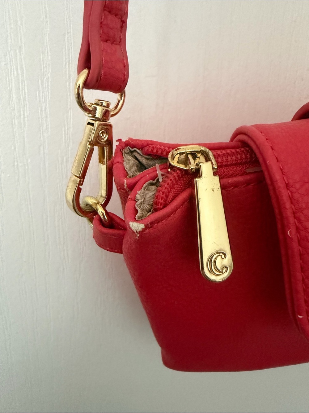 Charming Charlie Coral Pink Multi-Compartment Crossbody Bag - Picture 9 of 10